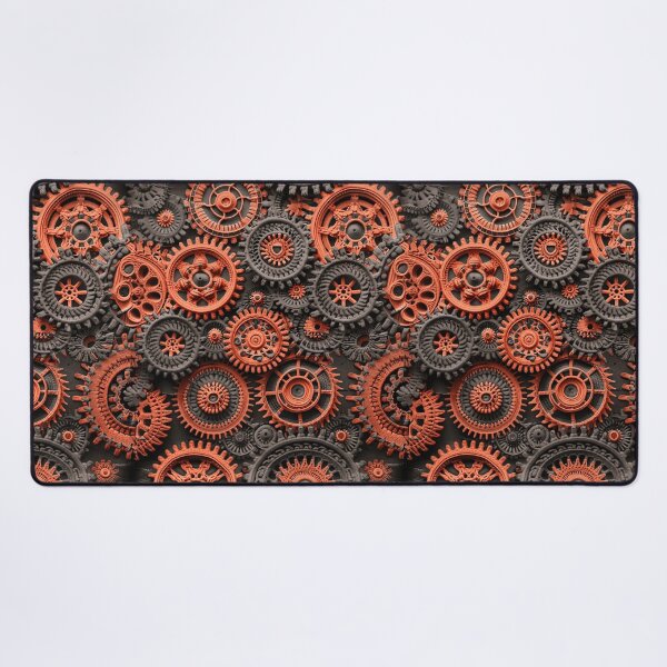 Item preview, Crochet Steampunk Gear Pattern Orange Gray designed and sold by Geek Updated.