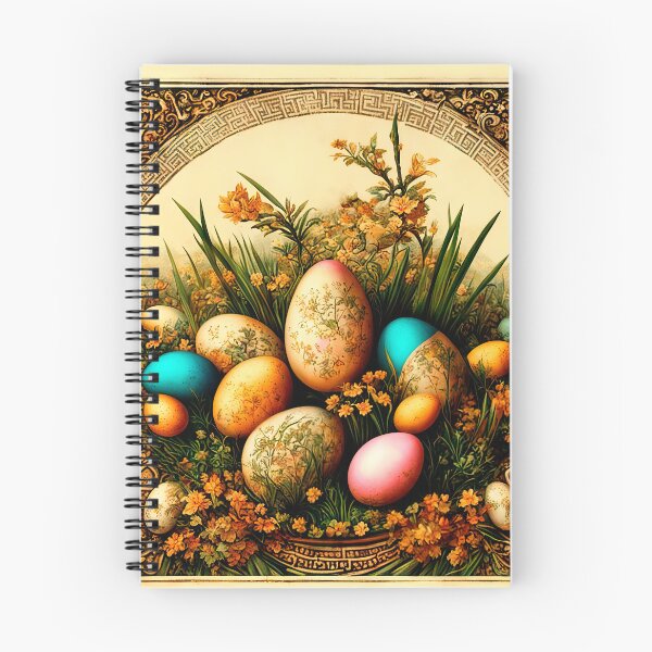 Item preview, Painted Easter eggs and spring flowers in the style of an old postcard. Vintage festive design in a nostalgic antique style. designed and sold by LanaGustavsson.