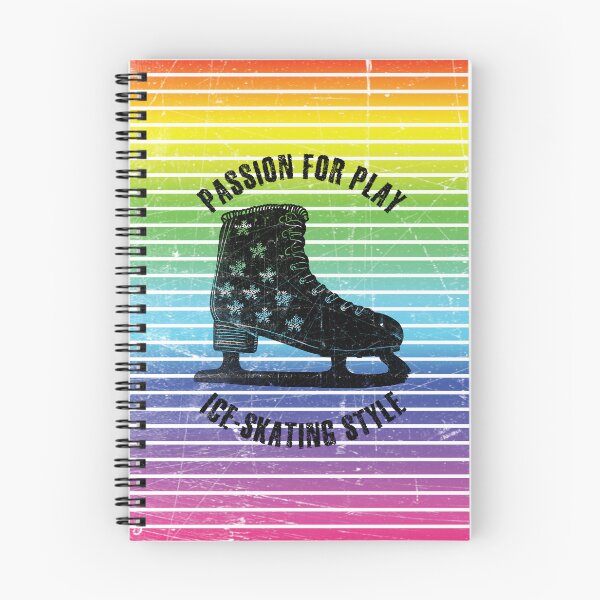 Item preview, Black silhouette of skate against the background of rainbow stripes designed and sold by HarridanCreates.