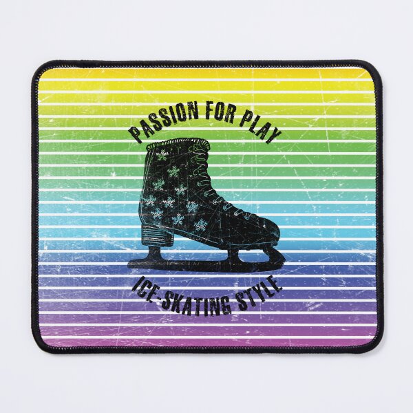 Item preview, Black silhouette of skate against the background of rainbow stripes designed and sold by HarridanCreates.