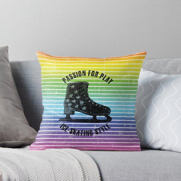 Item preview, Black silhouette of skate against the background of rainbow stripes designed and sold by HarridanCreates.