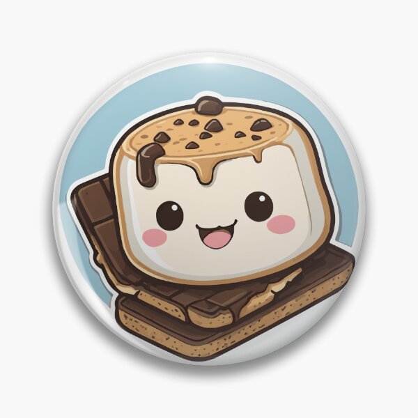 Item preview, Cartoon Kawaii Style Inspired Smore with Marshmallow, Graham Cracker, and Chocolate designed and sold by Sarcastic Narwhal.