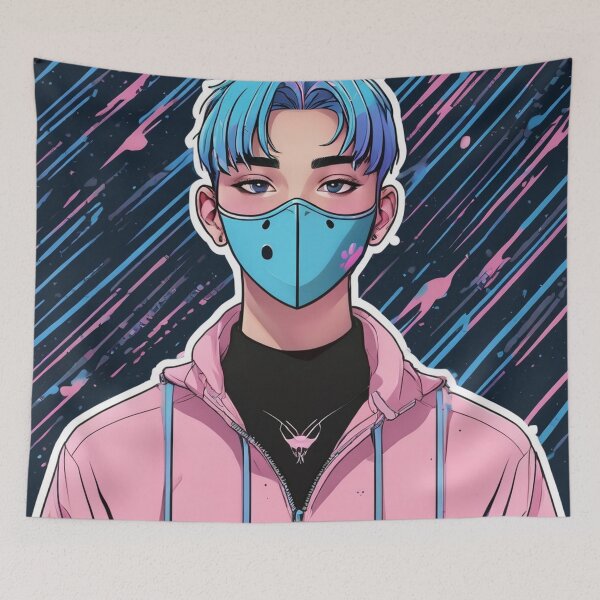Item preview, "Electric Blue & Pink: Unique Merch Design Unveiled!" designed and sold by Eandbeyond.