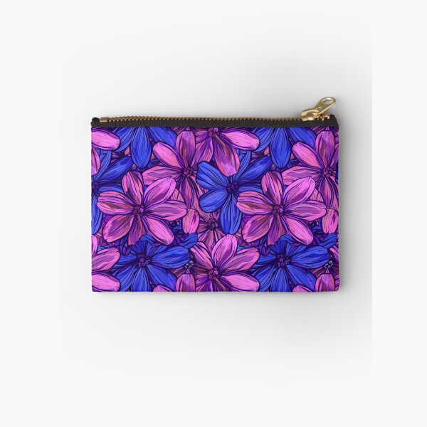Item preview, Flower, graphic image, dark blue flowers alternating with dark pink. Beautiful minimalist style line drawings. designed and sold by Icon-Network.
