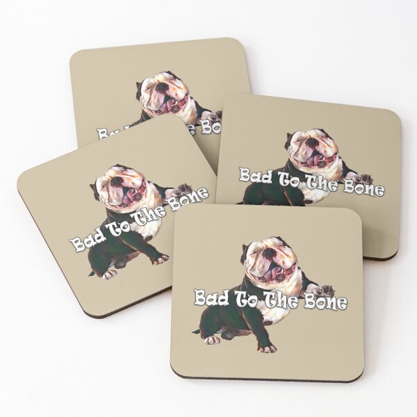 Item preview, BAD TO THE BONE, AINT HE SO CUTE GREAT DESIGN FOR BRITISH BULL DOG LOVERS designed and sold by Barbara Jean Photo Art And Design.