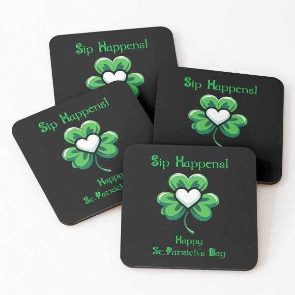 Item preview, St Patrick Day Shamrock Sip Happens! Happy St.Patrick's Day  designed and sold by Irbisinthebox.