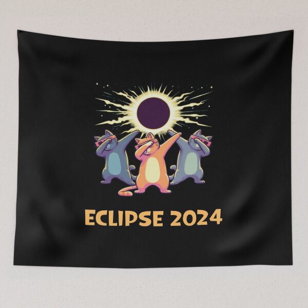 Item preview, Dabbing Cats Solar Eclipse 2024 designed and sold by HeadTurningArt.