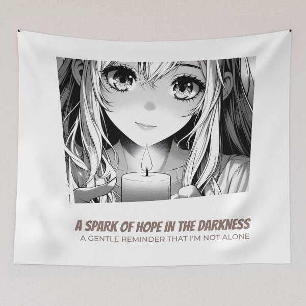 Item preview, A Spark of Hope in the Darkness: A Girl's Gentle Reminder in Black and White designed and sold by SplashTastic.
