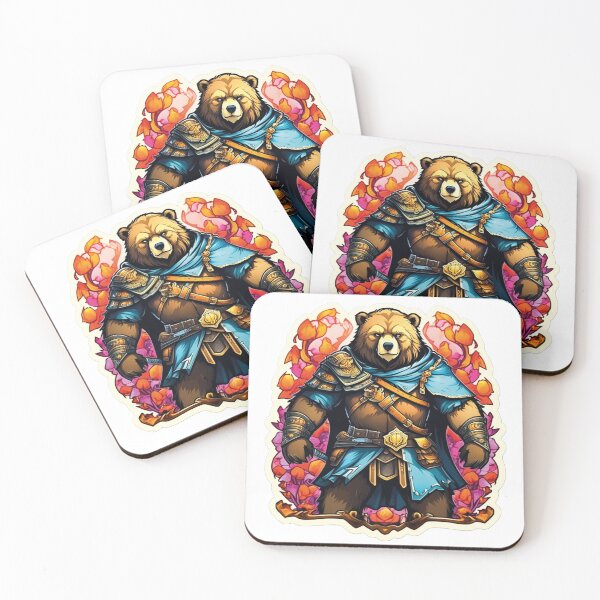 Item preview, Blooming Bravery: Un oso con armadura de caballero designed and sold by Ink-Kreativ.