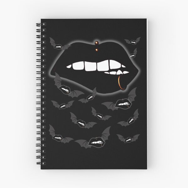 Item preview, Goth Black Lipstick Flying Bats Graphic designed and sold by Rockstorr.