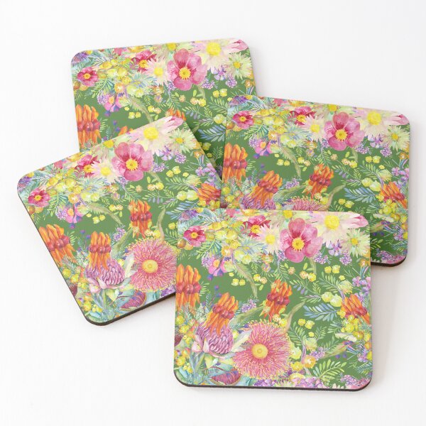 Item preview, Australian Wildflowers Summer Green designed and sold by Sketchbook Designs.