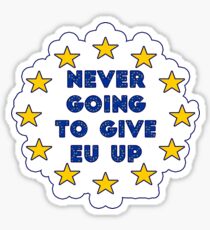 Never Going To Give EU Up Sticker