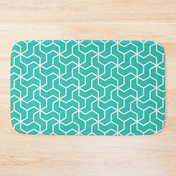 Item preview, Teal Blue Zigzag Hexagons Angle Modern Art Deco Moroccan Geometric Scandi Pattern designed and sold by PenguinForests.