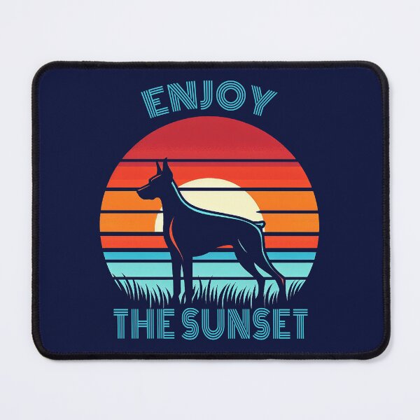 Item preview, Enjoy the Sunset - Retro - Dobermann designed and sold by MugshotsAndMore.