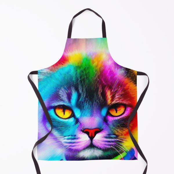 Item preview, Kaleidoscopic Whiskers: Vibrant and Colorful Portrait of a Detailed Cat designed and sold by GrizzlyCollective.