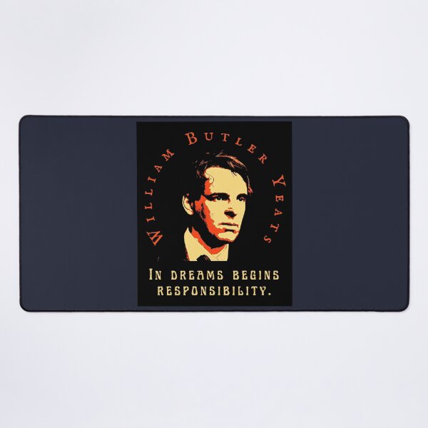 Item preview, William Butler Yeats portrait and quote: In dreams begins responsibility. designed and sold by artbleed.