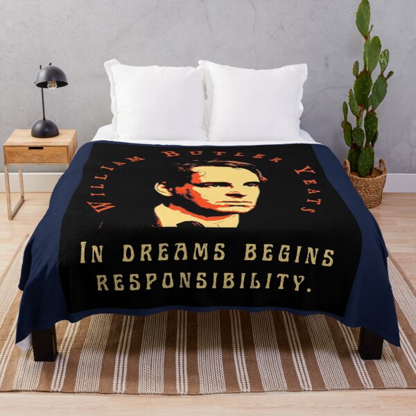 Item preview, William Butler Yeats portrait and quote: In dreams begins responsibility. designed and sold by artbleed.
