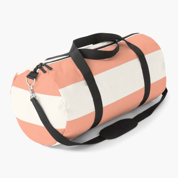 Peach and cream stripes Duffle Bag