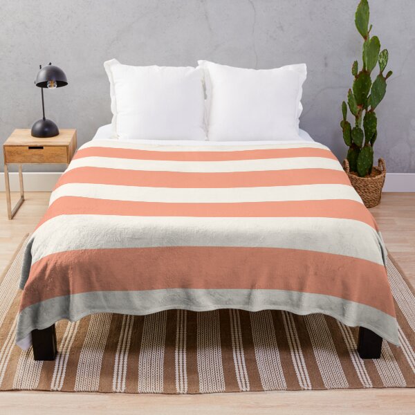 Item preview, Peach and cream stripes designed and sold by Home Cyn Home.