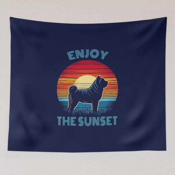 Item preview, Enjoy the Sunset - Retro - Sharpei designed and sold by MugshotsAndMore.