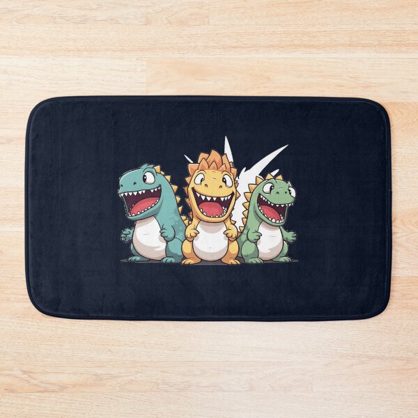 Item preview, three Godzilla happy mood in kawaii cartoon style designed and sold by MilkyBerryShop.
