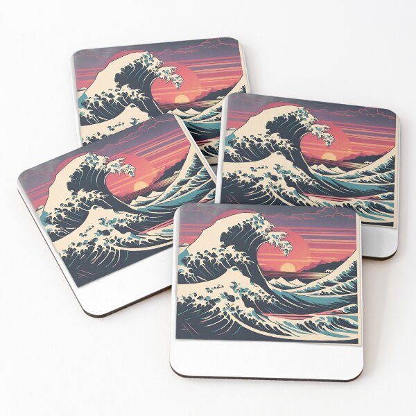 Item preview, The black Great Ramen waves art with sunshine designed and sold by Catana lover.