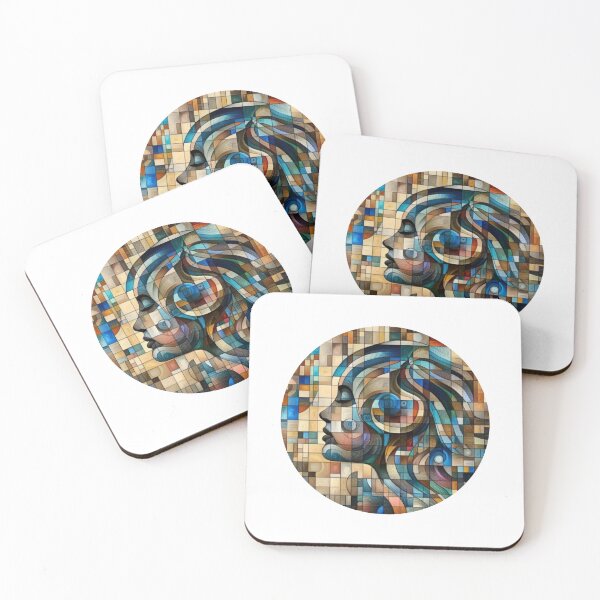 Item preview, Graphic Lady in a color's world - Patterns in mosaics style designed and sold by NovaMode.