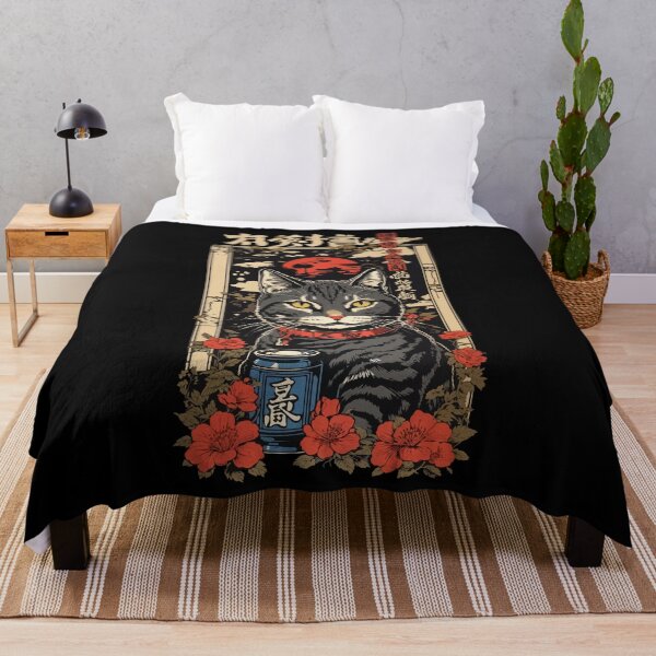 Item preview, Cat In Japanese Sake Poster Vintage Art designed and sold by LuminOrb.
