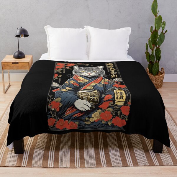 Item preview, Funny Cat Sake Vintage Japan Art designed and sold by LuminOrb.
