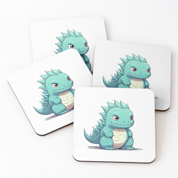 Item preview, Cute Godzilla happy mood in kawaii cartoon style designed and sold by MilkyBerryShop.