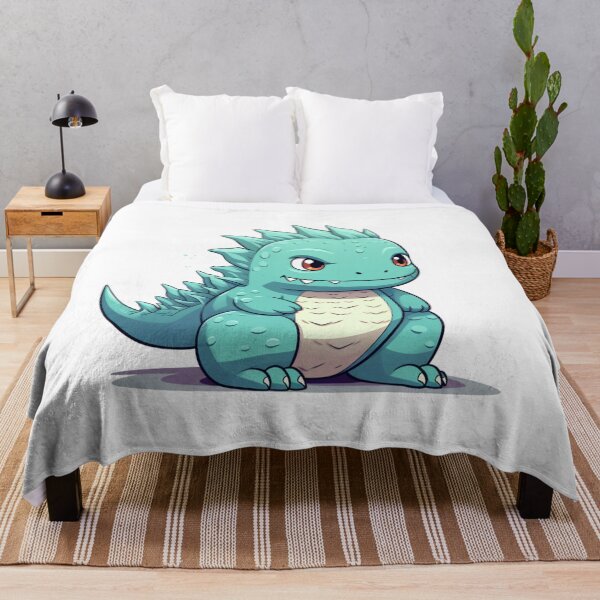 Item preview, Cute Godzilla happy mood in kawaii cartoon style designed and sold by MilkyBerryShop.
