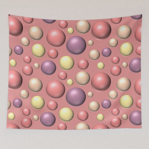 Item preview, sweet 3D pink yellow purple ball, bubble seamless patter designed and sold by pipikijung.
