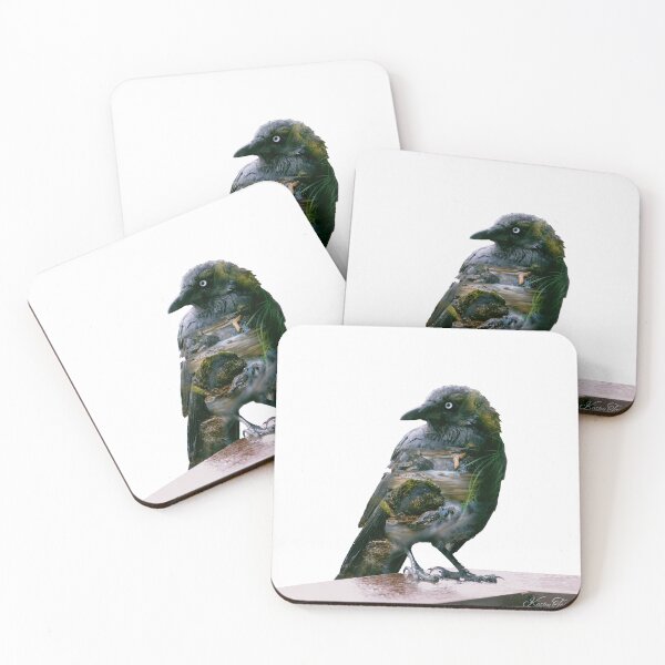 Item preview, Crow with Waterfall - Double Exposure designed and sold by Blue Chipmunk Design.