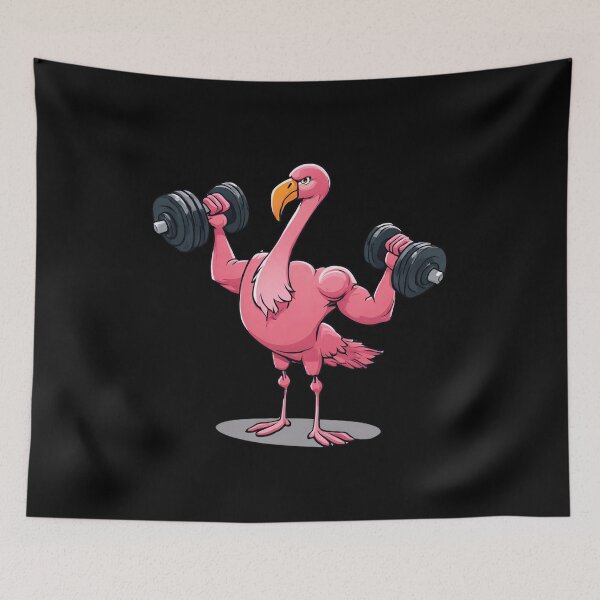 Item preview, Flamingo With Dumbbells designed and sold by Amzg-Designs.