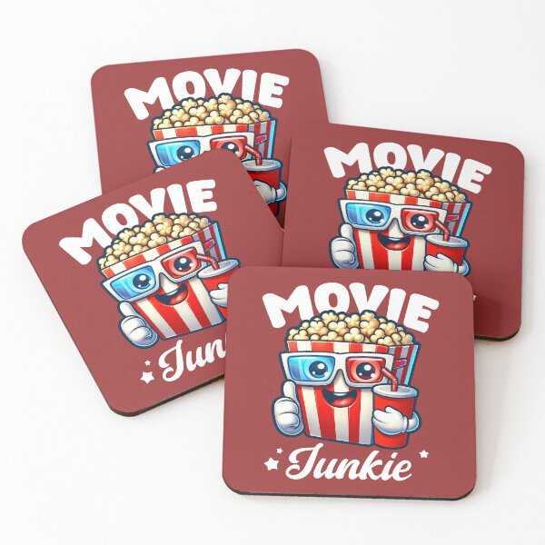 Item preview, Movie Junkie Funny Cinema Film Design Popcorn 3D Glasses designed and sold by Infinitee8hirts.