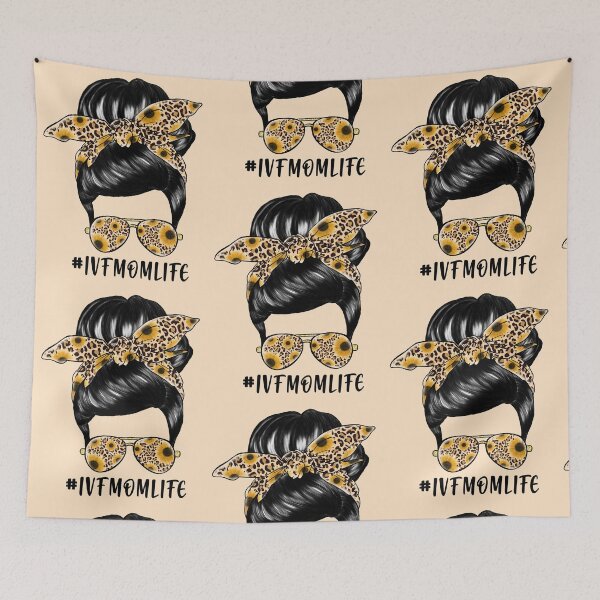 Item preview, #IVFMOMLIFE - messy bun, cheetah spots, sunflowers, sunglasses designed and sold by EmeraldeaArt.