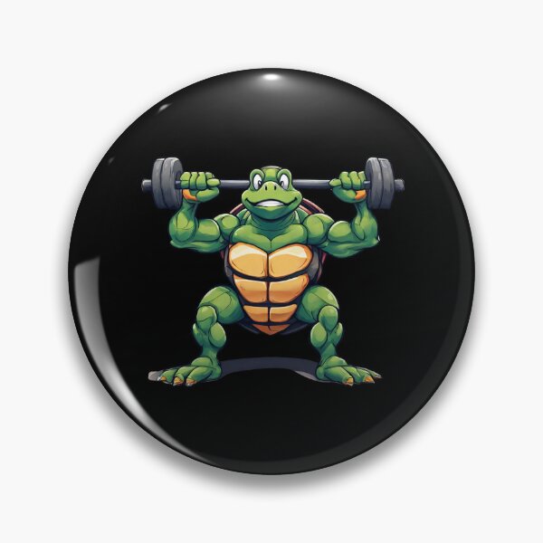 Item preview, Weightlifter turtle cartoon designed and sold by Amzg-Designs.