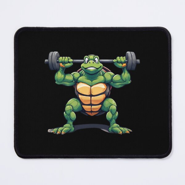 Item preview, Weightlifter turtle cartoon designed and sold by Amzg-Designs.