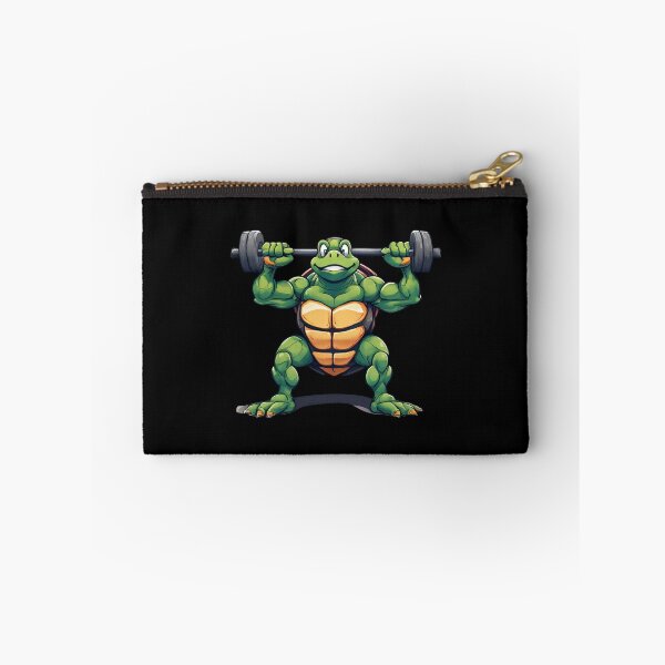 Item preview, Weightlifter turtle cartoon designed and sold by Amzg-Designs.