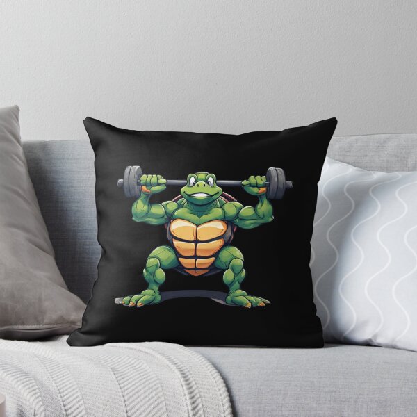 Item preview, Weightlifter turtle cartoon designed and sold by Amzg-Designs.