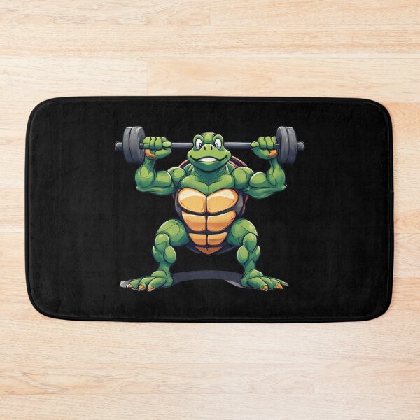 Item preview, Weightlifter turtle cartoon designed and sold by Amzg-Designs.