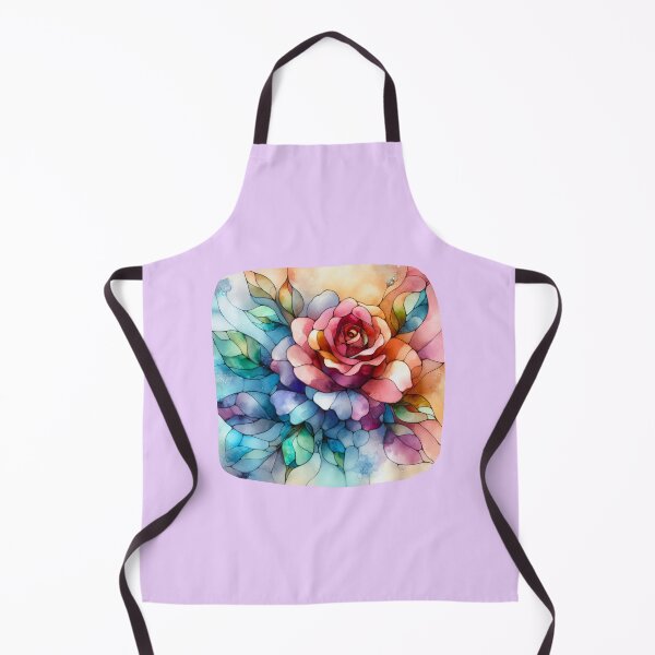 Item preview, Colorful watercolor rose in stained glass retro vintage aesthetic art  designed and sold by WindInMay.