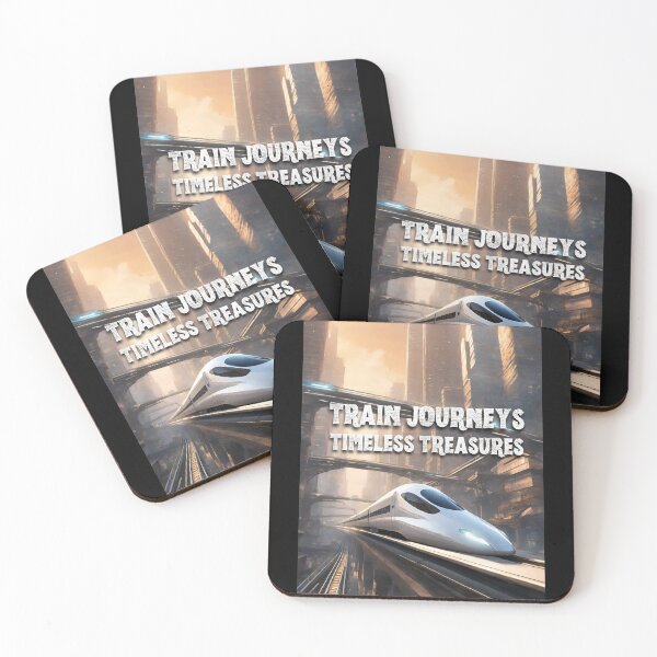 Item preview, Train journeys timeless treasures bullet train zooming across a network of elevated tracks, soaring above a sprawling urban landscape designed and sold by TrainJourney.