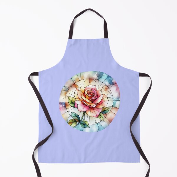 Item preview, Gothic watercolor rose in stained glass retro vintage aesthetic art designed and sold by WindInMay.