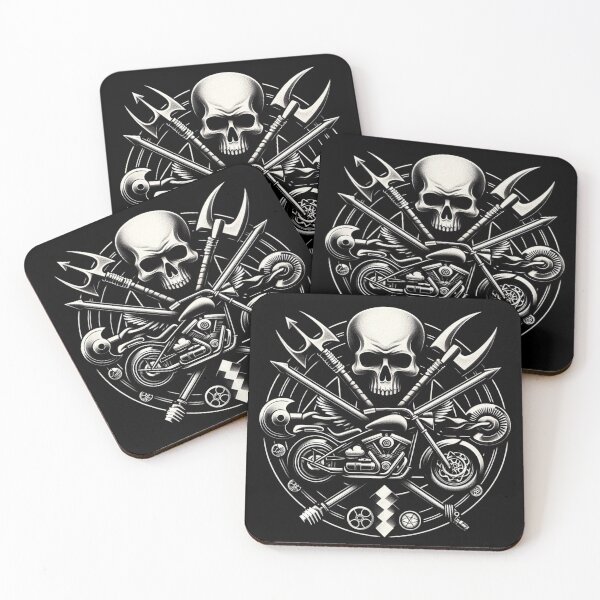 Item preview, Abstract Rocker Lifestyle with Skull and Motorcycle designed and sold by Gaborai.
