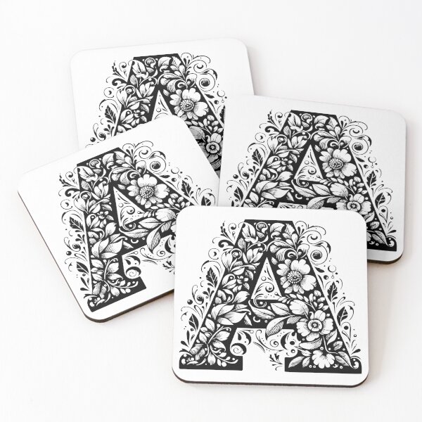 Item preview, LETTER A STICKER - FLORAL DESIGN designed and sold by stickysterscom.