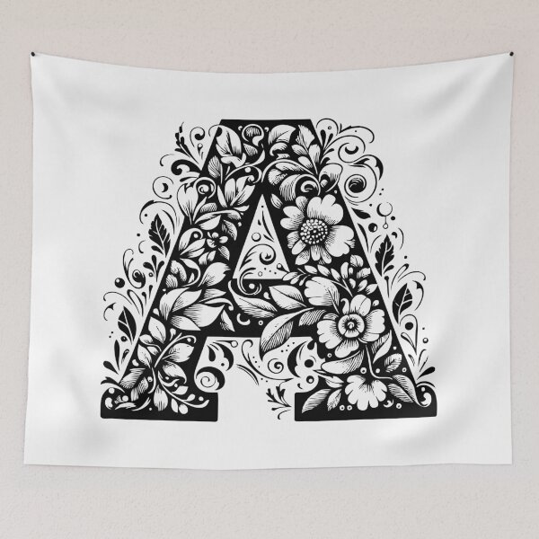 Item preview, LETTER A STICKER - FLORAL DESIGN designed and sold by stickysterscom.