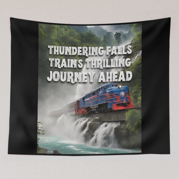 Item preview, Thundering falls train's thrilling journey ahead train racing along the edge of a thundering waterfall, its passengers treated to a breathtaking view designed and sold by TrainJourney.