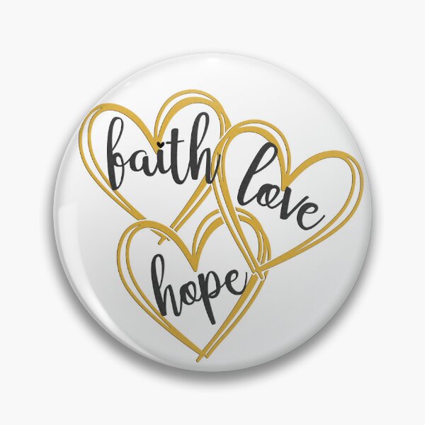 Item preview, Faith Hope Love Hearts (gold and black, relief texture) designed and sold by Margival.