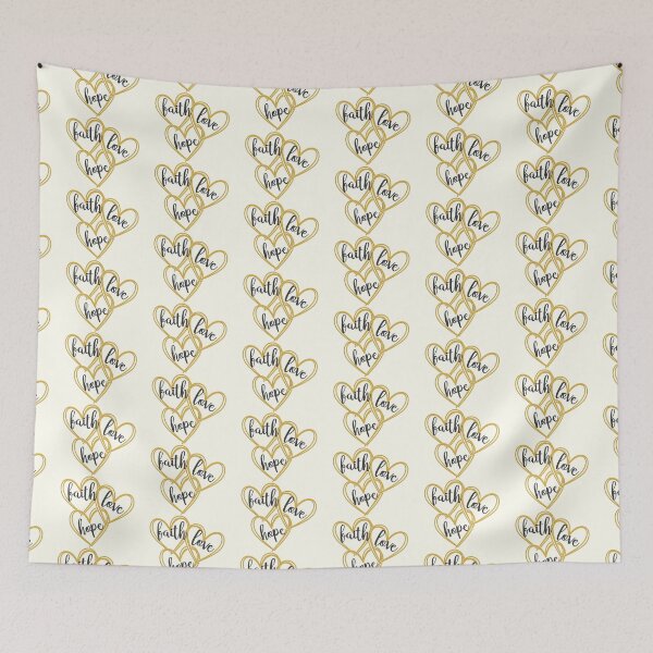 Item preview, Faith Hope Love Hearts (gold and black, relief texture) designed and sold by Margival.